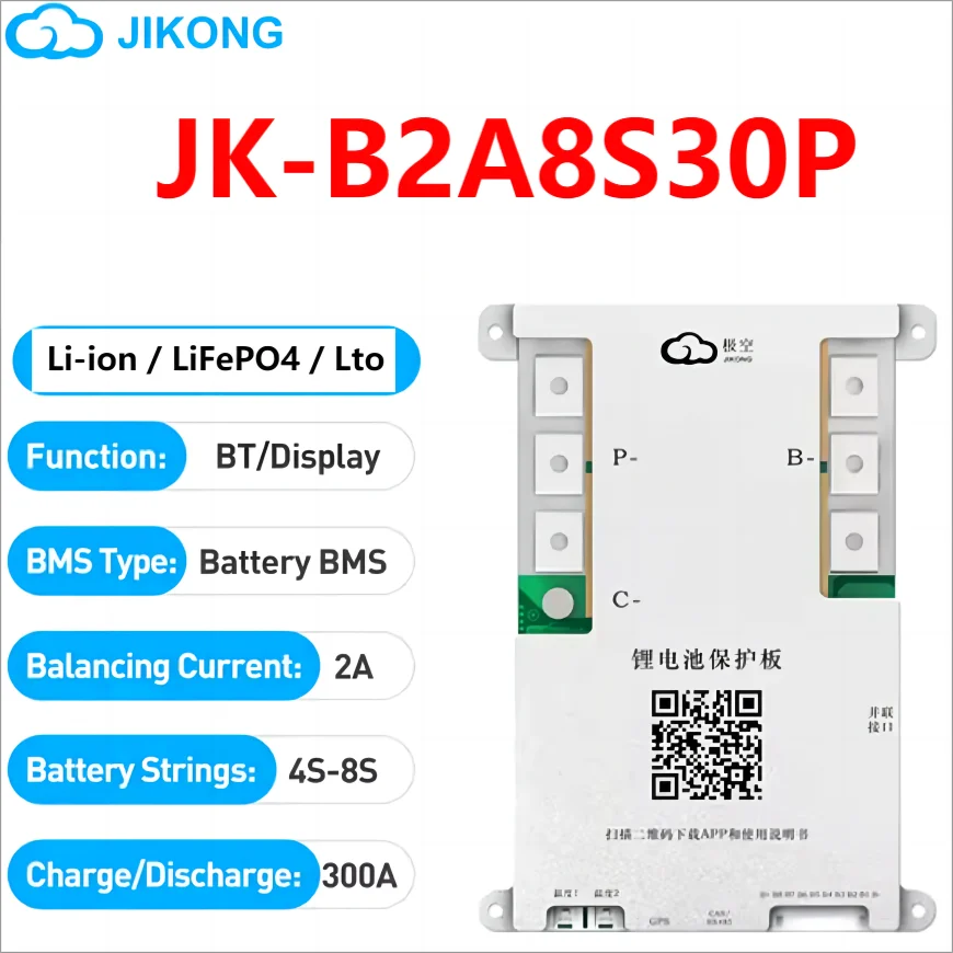 JK BMS 60A 100A 150A 200A 300A Active Balance Bms 4S 8S 16S 20S 24S JIKONG Smart Bms 12V 24V 48V 72V Lifepo4 Li-Ion Lto Battery