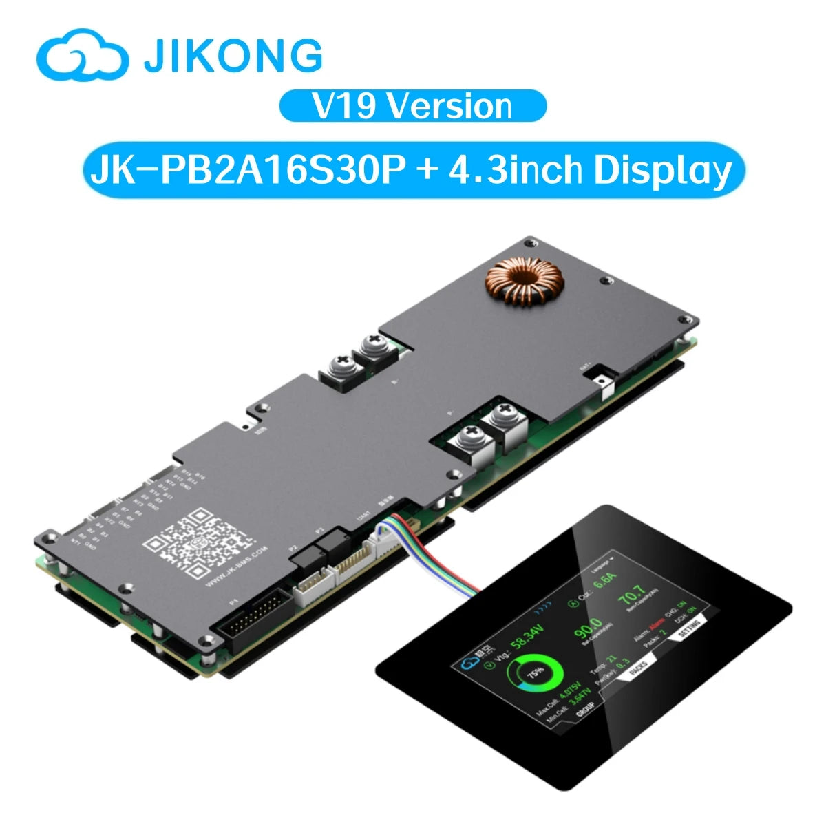 JIKONG JK-PB2A16S30P V19 Smart BMS 8S-16S 300A Li-ion/ Lifepo4/ LTO Battery Household Energy Inverter BMS Active Balancer 2A