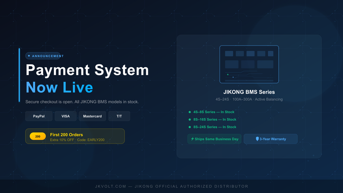 Payment System Is Live — All BMS Models In Stock + Extra 10% OFF for First 200 Orders