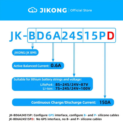 JKBMS 150-200A Smart BMS LiFePO₄ Battery Protection