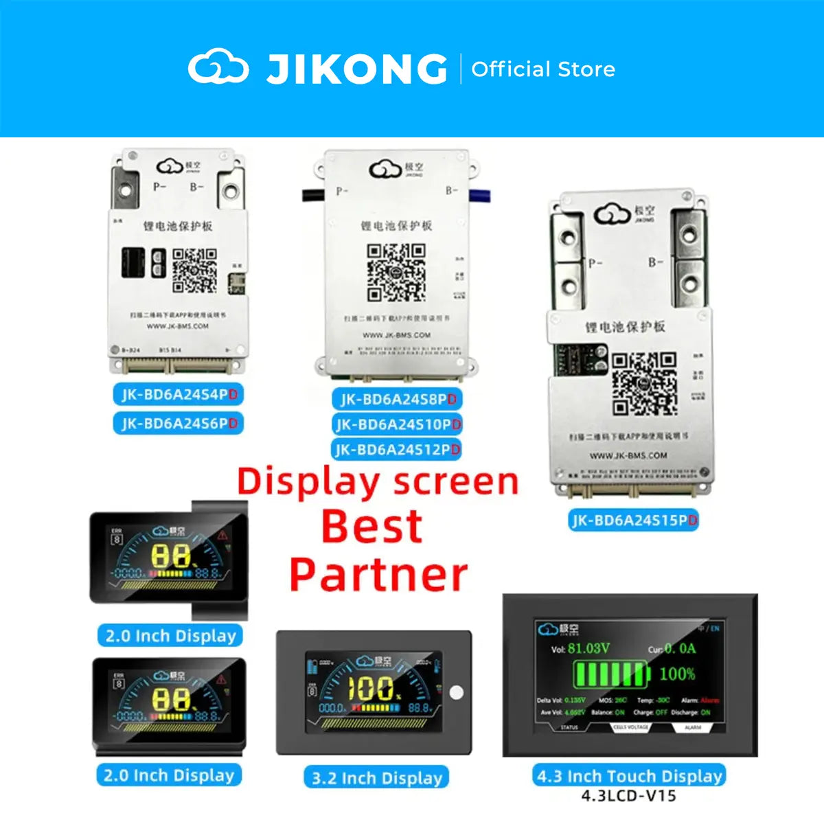 JKBMS 150-200A Smart BMS LiFePO₄ Battery Protection