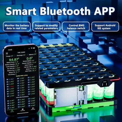 JKBMS Smart BMS 4S-8S 100A 1A Active Balance Integrado Bluetooth con CAN RS485 PCB Placa de Protección de Batería para Paquete de Batería LiFePO4 Li-ion LTO (JK-B1A8S10P)