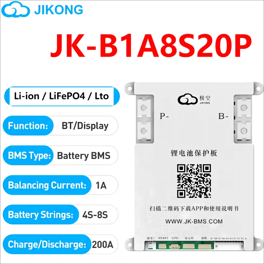 JK BMS 60A 100A 150A 200A 300A Active Balance Bms 4S 8S 16S 20S 24S JIKONG Smart Bms 12V 24V 48V 72V Lifepo4 Li-Ion Lto Battery