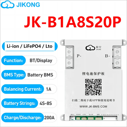 JK BMS 60A 100A 150A 200A 300A Active Balance Bms 4S 8S 16S 20S 24S JIKONG Smart Bms 12V 24V 48V 72V Lifepo4 Li-Ion Lto Battery