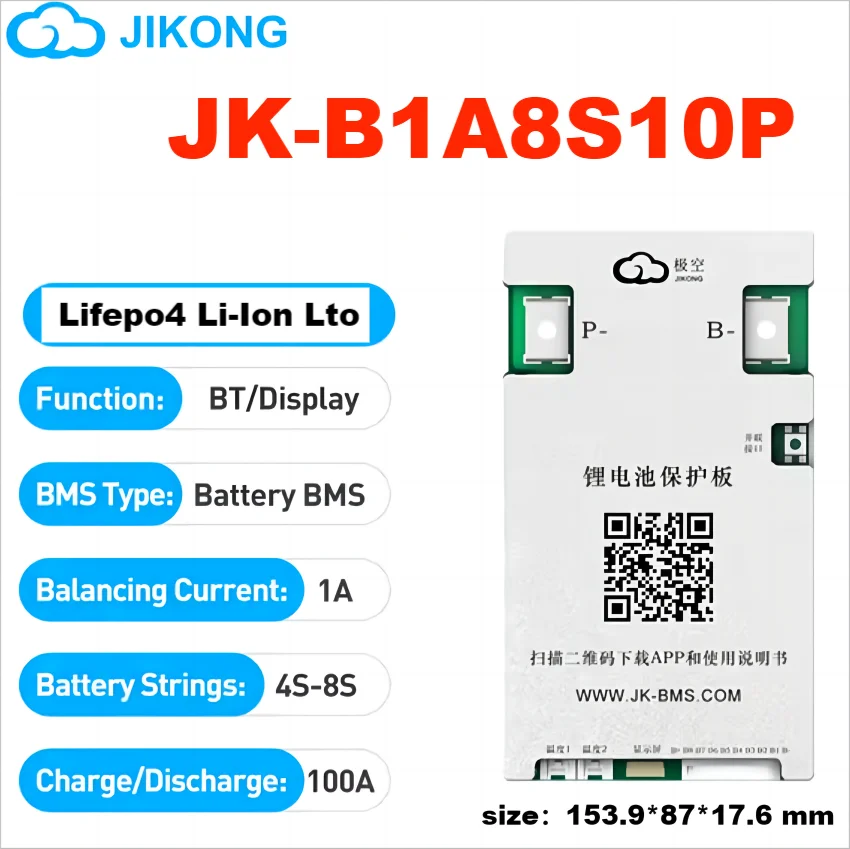 JK BMS 60A 100A 150A 200A 300A Active Balance Bms 4S 8S 16S 20S 24S JIKONG Smart Bms 12V 24V 48V 72V Lifepo4 Li-Ion Lto Battery