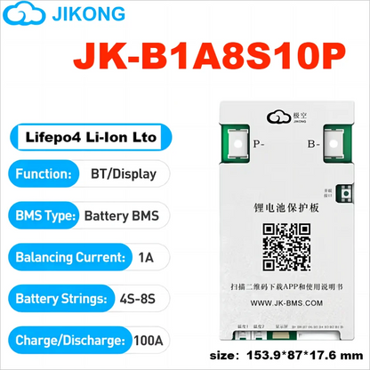 JK BMS 60A 100A 150A 200A 300A Active Balance Bms 4S 8S 16S 20S 24S JIKONG Smart Bms 12V 24V 48V 72V Lifepo4 Li-Ion Lto Battery