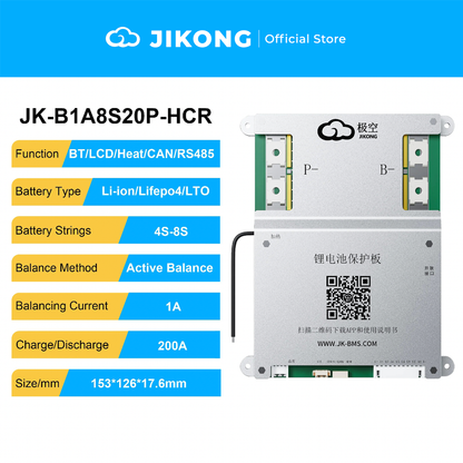 JIKONG V19 HCR BMS Series – 0.6A-2A Balancer 100A-300A for 4S-32S