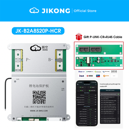 JIKONG JK-B2A8S20P-HCR – 2A Balancer 200A BMS with Heat CAN RS485 for 4S-8S