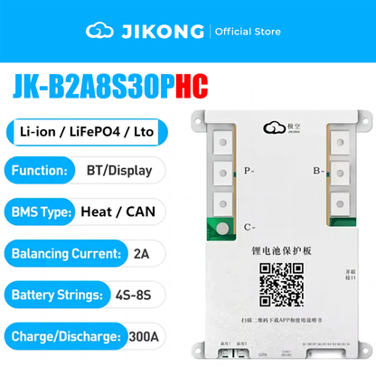 JK-B2A8S30P JKBMS 300A 8S Active Balance LiFePO₄ BMS
