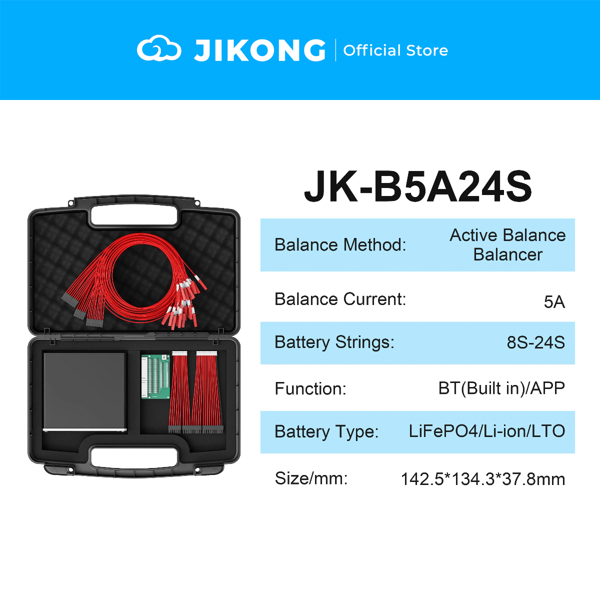 JIKONG JK-B15A24S 15A Active Balancer 8S-24S LiFePO4 Li-ion LTO