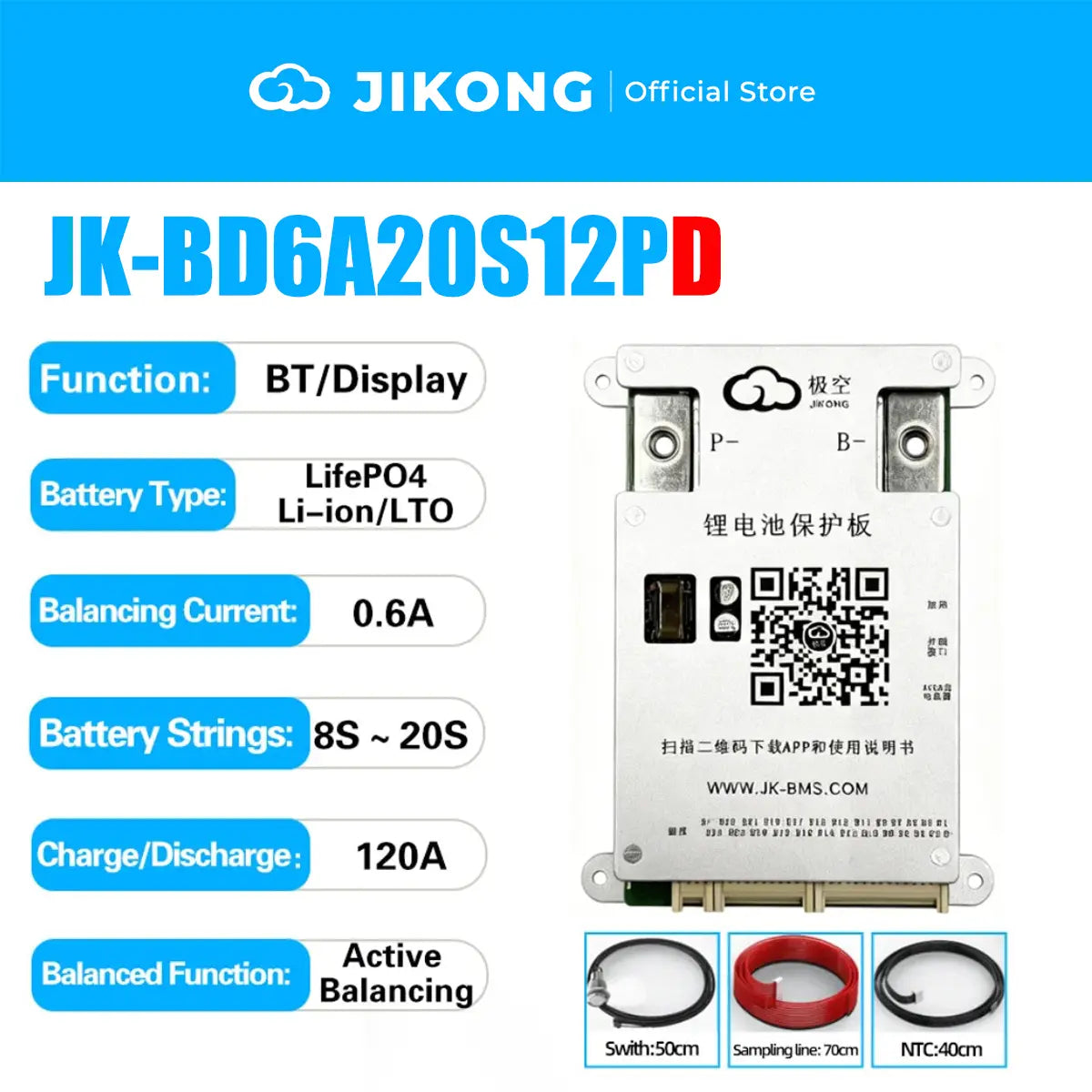 JKBMS 150-200A Smart BMS LiFePO₄ Battery Protection