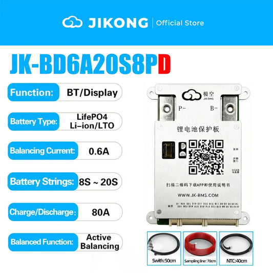 JKBMS 80-120A PD Smart BMS LiFePO₄ Battery Protection