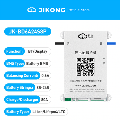 JIKONG 24S 60A-80A BMS – 0.6A Balancer for LiFePO4