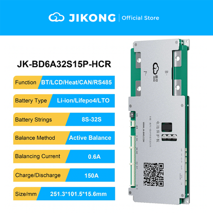 JIKONG V19 HCR BMS Series – 0.6A-2A Balancer 100A-300A for 4S-32S