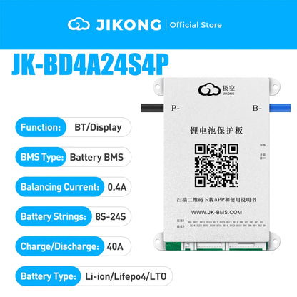 JIKONG Lifepo4 Li-Ion Lto Akku 100A 200A 300A Aktiver Balancer Smart BMS 4S 5S 6S 7S 8S 12V 24V Aktiver Ausgleichsstrom 1A 2A