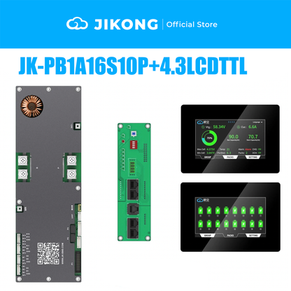 JIKONG 8S-16S 100A-300A Household Energy Inverter BMS with 4.3 Inch LCD Display