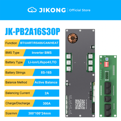 JIKONG JKBMS   LiFePo4 Li-Ion LTO Battery 24V 48V 8S/16S  150A Household Energy BMS Home Inverter Active balancer 2A