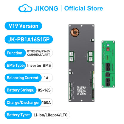 JIKONG JKBMS   LiFePo4 Li-Ion LTO Battery 24V 48V 8S/16S  150A Household Energy BMS Home Inverter Active balancer 2A