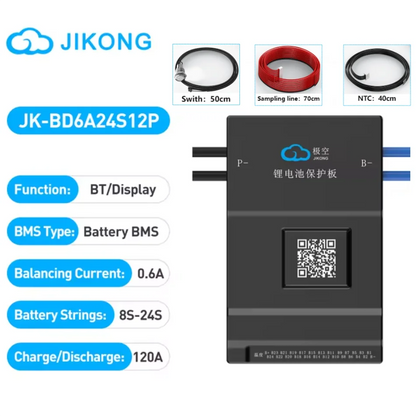 JIKONG Jk Bms BD6A24S10P Active Balance Bms 8S 10S 12S 16S 17S 20S 24S Smart Bms 60A 100A 150A 200A Lifepo4 Li-Ion Lto Battery