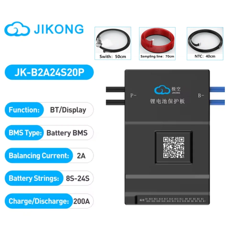 JIKONG Jk Bms BD6A24S10P Active Balance Bms 8S 10S 12S 16S 17S 20S 24S Smart Bms 60A 100A 150A 200A Lifepo4 Li-Ion Lto Battery