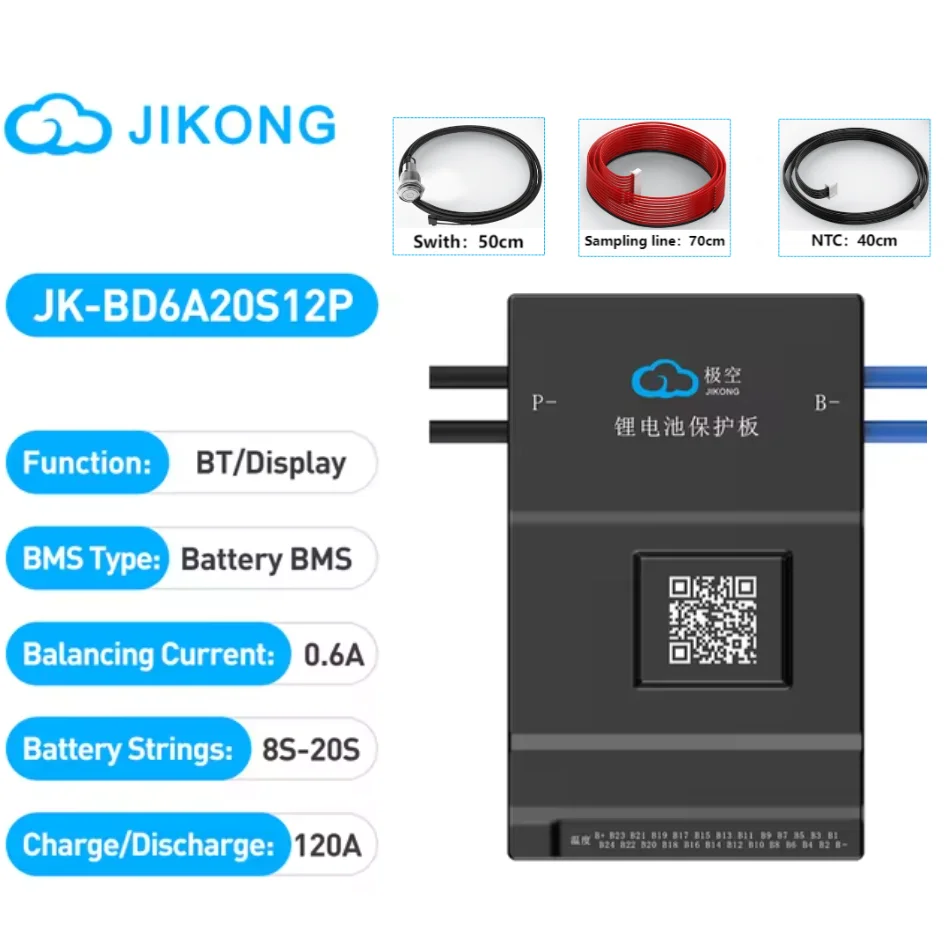 JIKONG Jk Bms BD6A24S10P Active Balance Bms 8S 10S 12S 16S 17S 20S 24S Smart Bms 60A 100A 150A 200A Lifepo4 Li-Ion Lto Battery