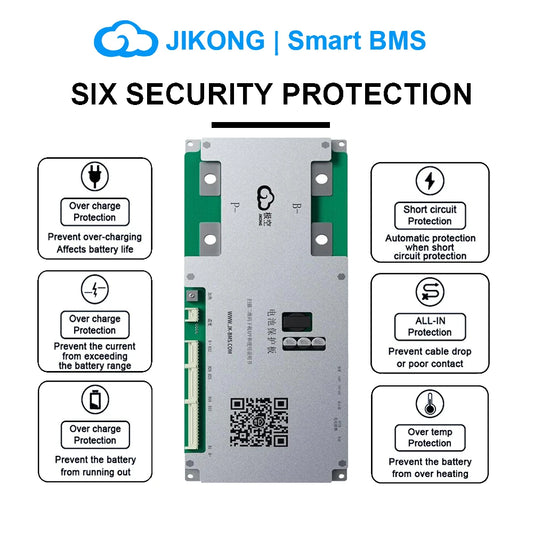 JK BMS BD6A32S15P-HCR V20 Smart BMS 8S-32S BT RS485 HEAT CAN 0.6A Active Balance BMS for LiFePo4 Li-ion Lto Battery 100A 150A