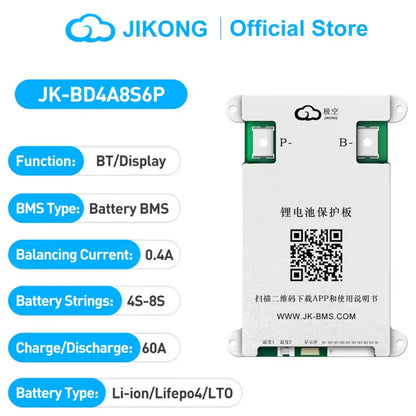 JK BMS 60A 100A 150A 200A 300A Active Balance Bms 4S 8S 16S 20S 24S JIKONG Smart Bms 12V 24V 48V 72V Lifepo4 Li-Ion Lto Battery