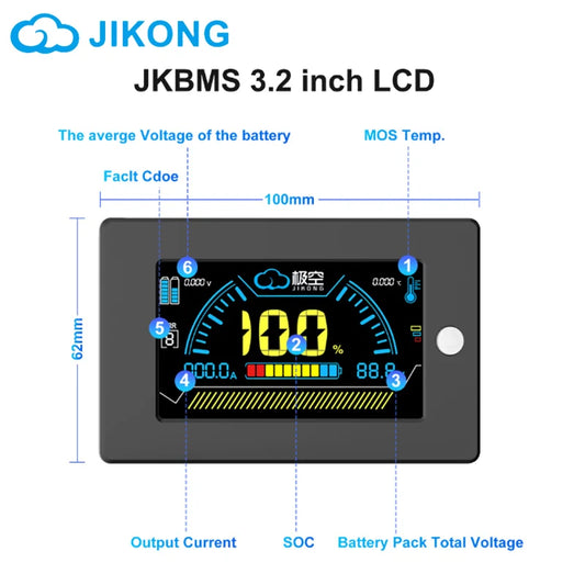 JK BMS 2.5 3.2 4.3 7.0LCD Inch Screen Display for JIKONG All BMS Accessories Intelligent Battery Level Indicator JK BMS LCD