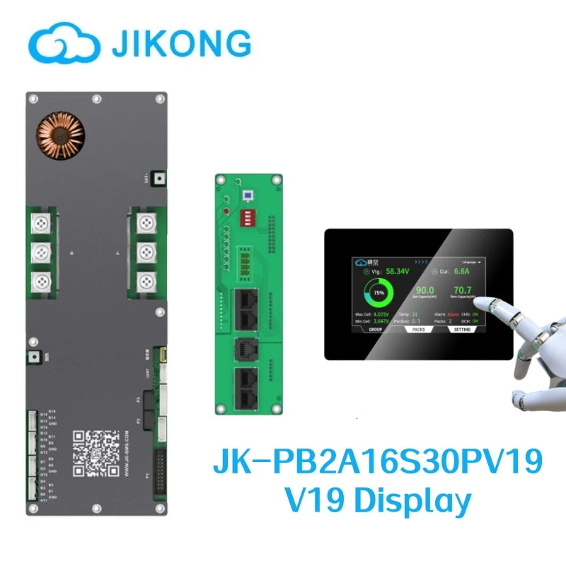 JIKONG JK-PB2A16S30P V19 Smart BMS 8S-16S 300A Li-ion/ Lifepo4/ LTO Battery Household Energy Inverter BMS Active Balancer 2A