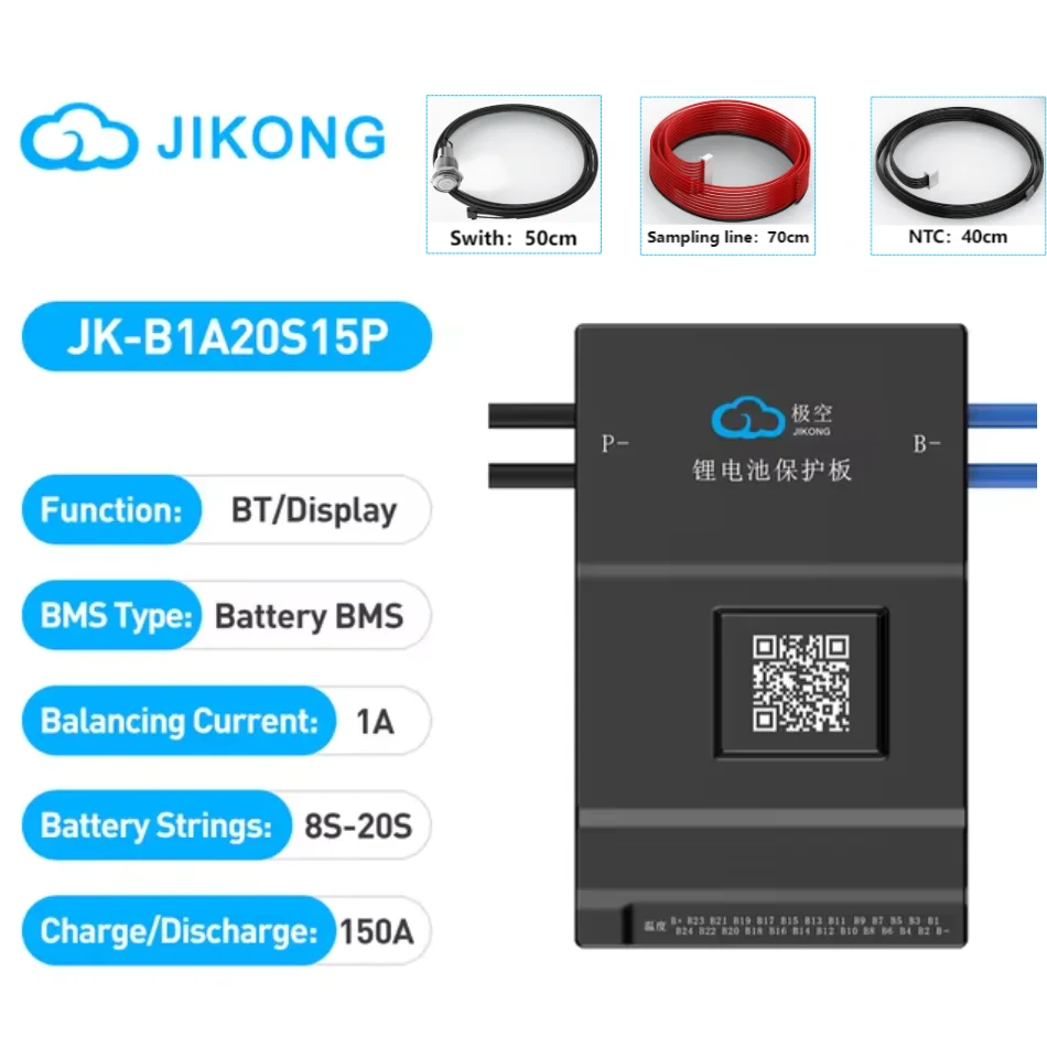 JIKONG Jk Bms BD6A24S10P Active Balance Bms 8S 10S 12S 16S 17S 20S 24S Smart Bms 60A 100A 150A 200A Lifepo4 Li-Ion Lto Battery