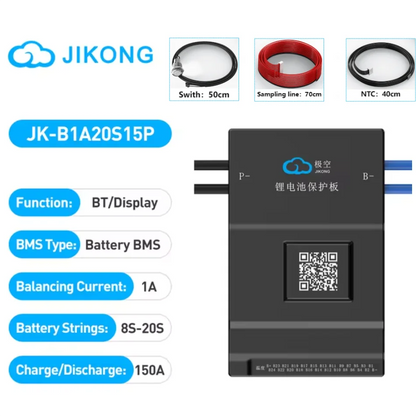JIKONG Jk Bms BD6A24S10P Active Balance Bms 8S 10S 12S 16S 17S 20S 24S Smart Bms 60A 100A 150A 200A Lifepo4 Li-Ion Lto Battery