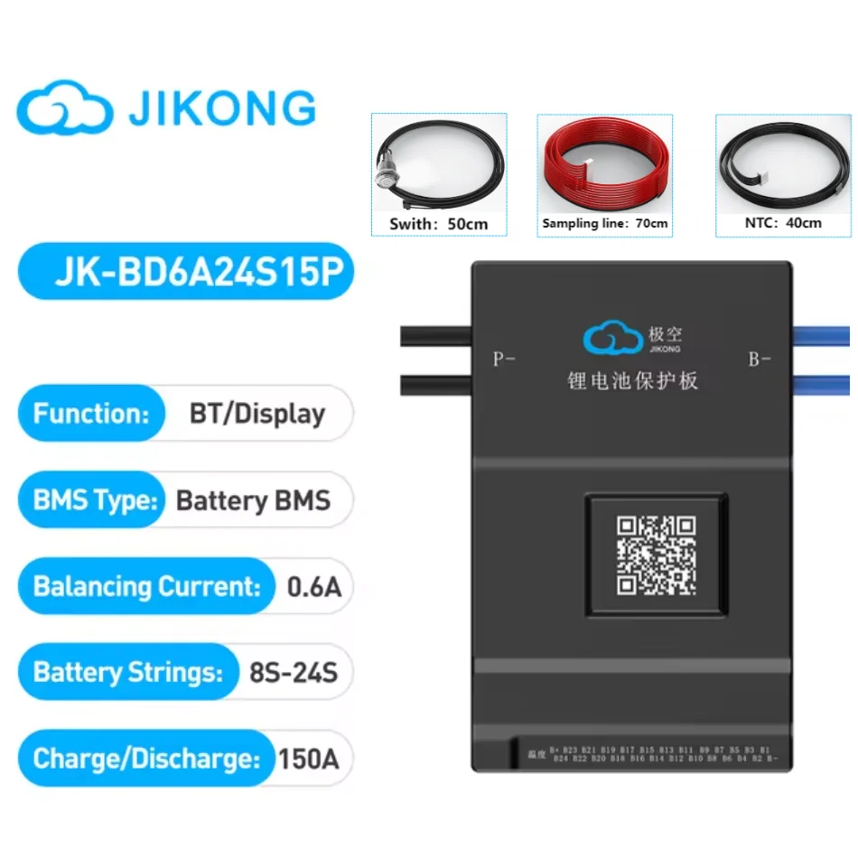 JIKONG Jk Bms BD6A24S10P Active Balance Bms 8S 10S 12S 16S 17S 20S 24S Smart Bms 60A 100A 150A 200A Lifepo4 Li-Ion Lto Battery