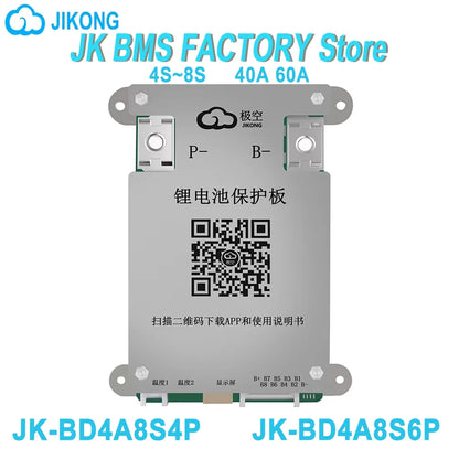JIKONG BMS JK-BD4A8S4P JK-BD4A8S6P 4S 5S 6S 7S 8S 24V 48V 40A 60A Li-Ion LiFePo4 LTO Active Balance  Smart BMS Current 400mA