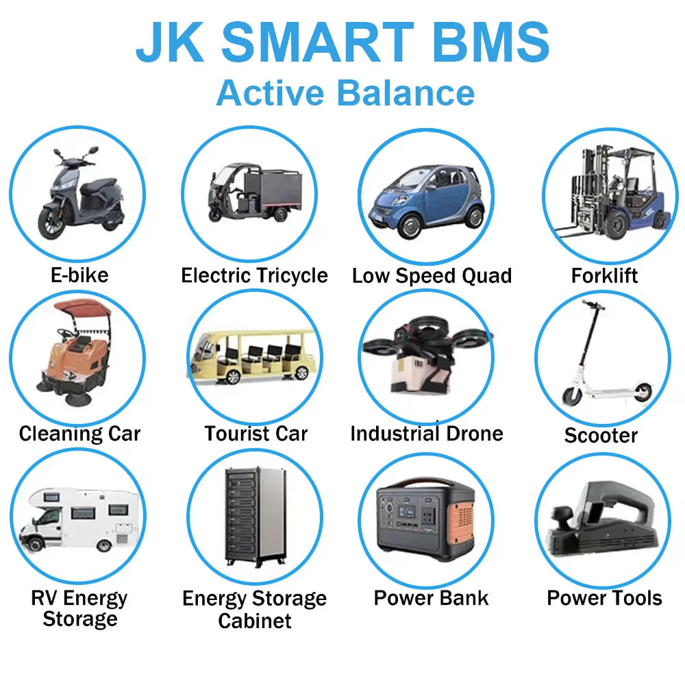 JK BMS JK-B2A25SRP SMART BMS 2A Active Balance 8S~25S Bluetooth RS485 CAN for LiFePo4 Li-ion LTO Camping RV Backup Battery BMS