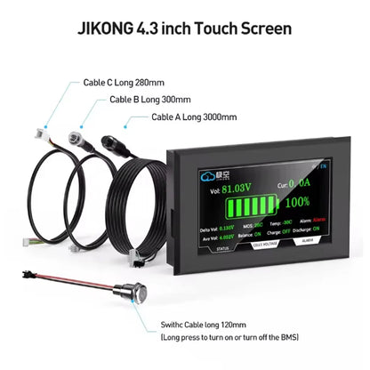 JK BMS 2.5 3.2 4.3 7.0LCD Inch Screen Display for JIKONG All BMS Accessories Intelligent Battery Level Indicator JK BMS LCD