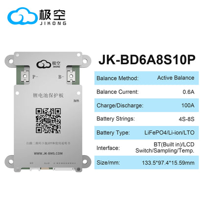 JIKONG Jk Bms Active Balance Bms 3S 4S 5S 6S 7S 8S 0.4A~2A Active Smart Bms 40A 60A 100A 200A 300A Lifepo4 Li-Ion Lto Battery