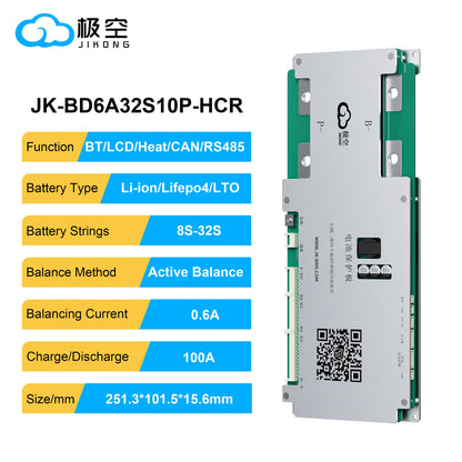 JIKONG V19 HCR BMS Series – 0.6A-2A Balancer 100A-300A for 4S-32S