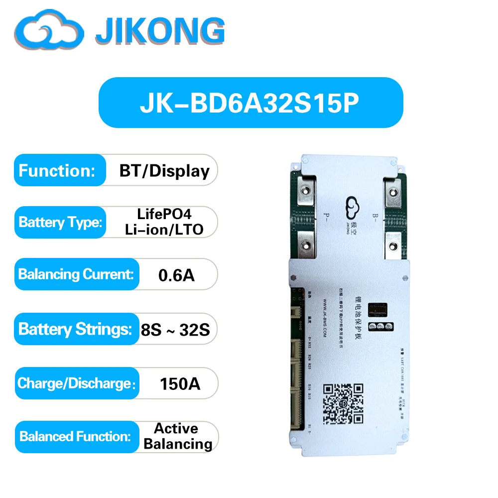 JIKONG JKBMS 8S 16S 17S 20S 24S 24V 48V 72V 40A 60A 80A 100A 120A 150A Smart Active Balance BMS Lifepo4 Li-Ion Lto 18650 21700