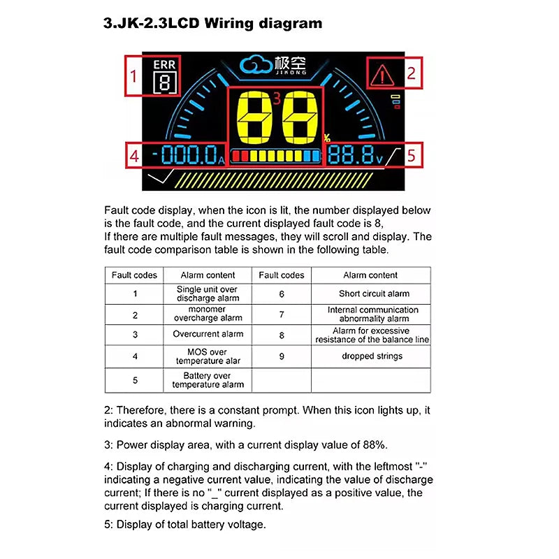 JK BMS 2.5 3.2 4.3 7.0LCD Inch Screen Display for JIKONG All BMS Accessories Intelligent Battery Level Indicator JK BMS LCD