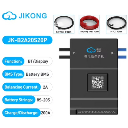 JIKONG Jk Bms BD6A24S10P Active Balance Bms 8S 10S 12S 16S 17S 20S 24S Smart Bms 60A 100A 150A 200A Lifepo4 Li-Ion Lto Battery