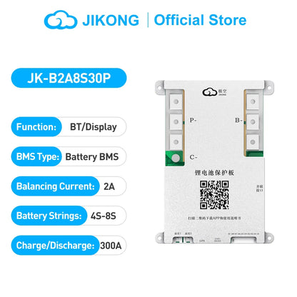 JK-B2A8S30P Smart Active Balance BMS, 2A Balancing Current for 4S-8S LiFePO4 Battery